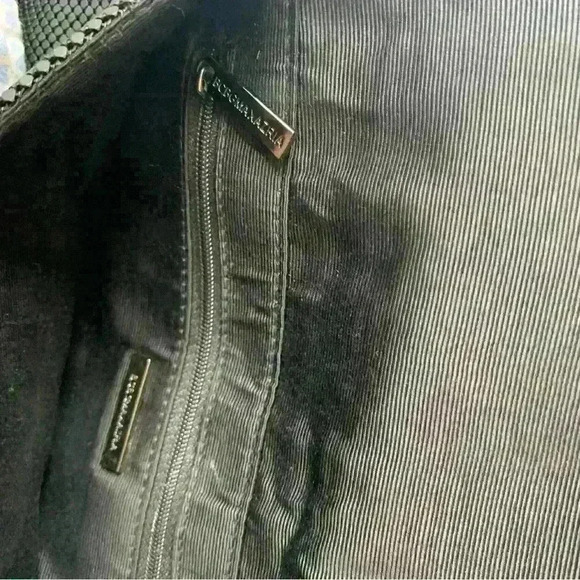 BCBG Maxazria Evening Clutch Handbag Black Metal Chain Strap. - Picture 9 of 10